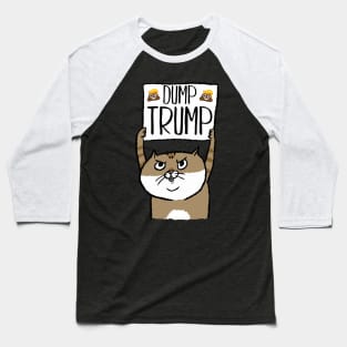 Dump Trump Poop Emoji Protesting Cat Gift Baseball T-Shirt